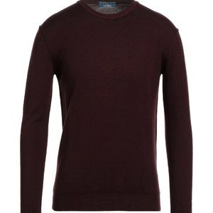 Domenico Tagliente Italy $450 Burgundy Soft Merino Wool Sweater XL NEW